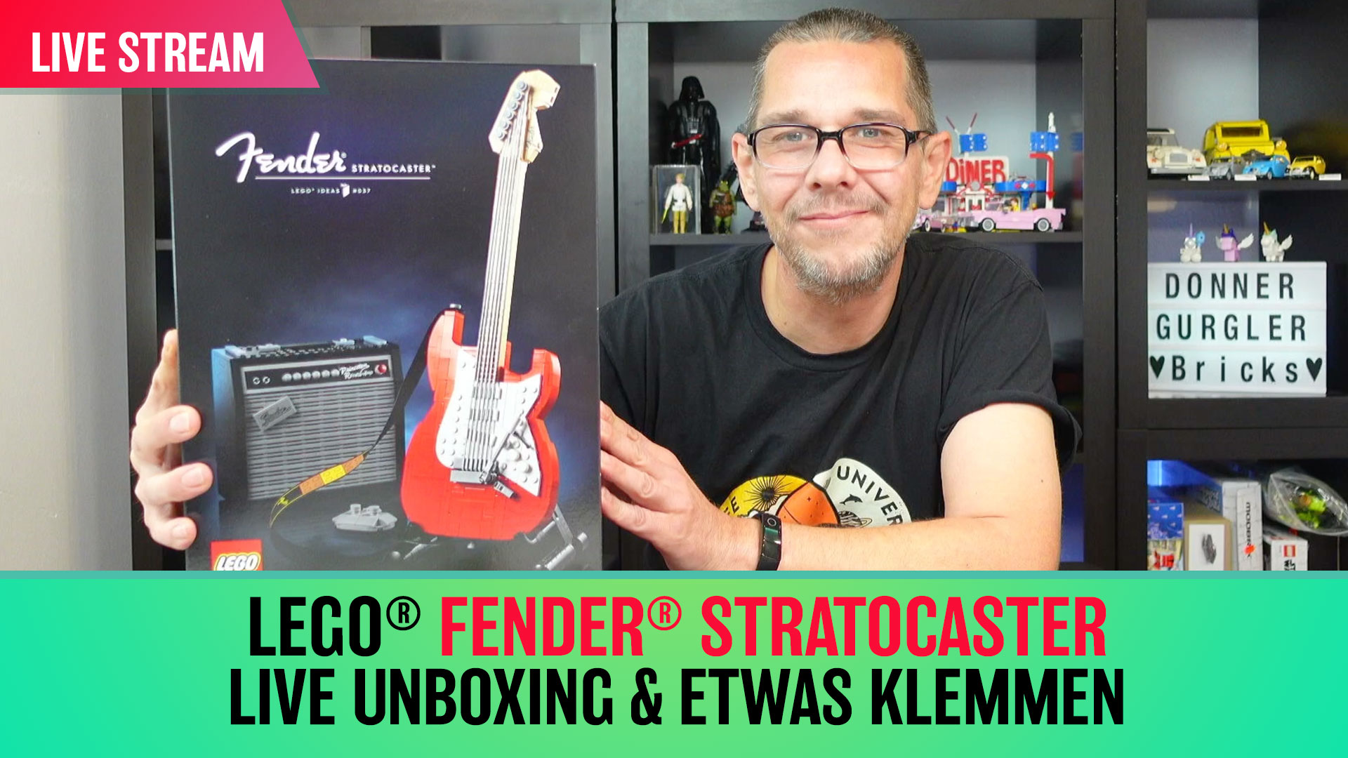 Livestream Uboxing und Aufbau LEGO Ideas Fender Stratocaster 21329