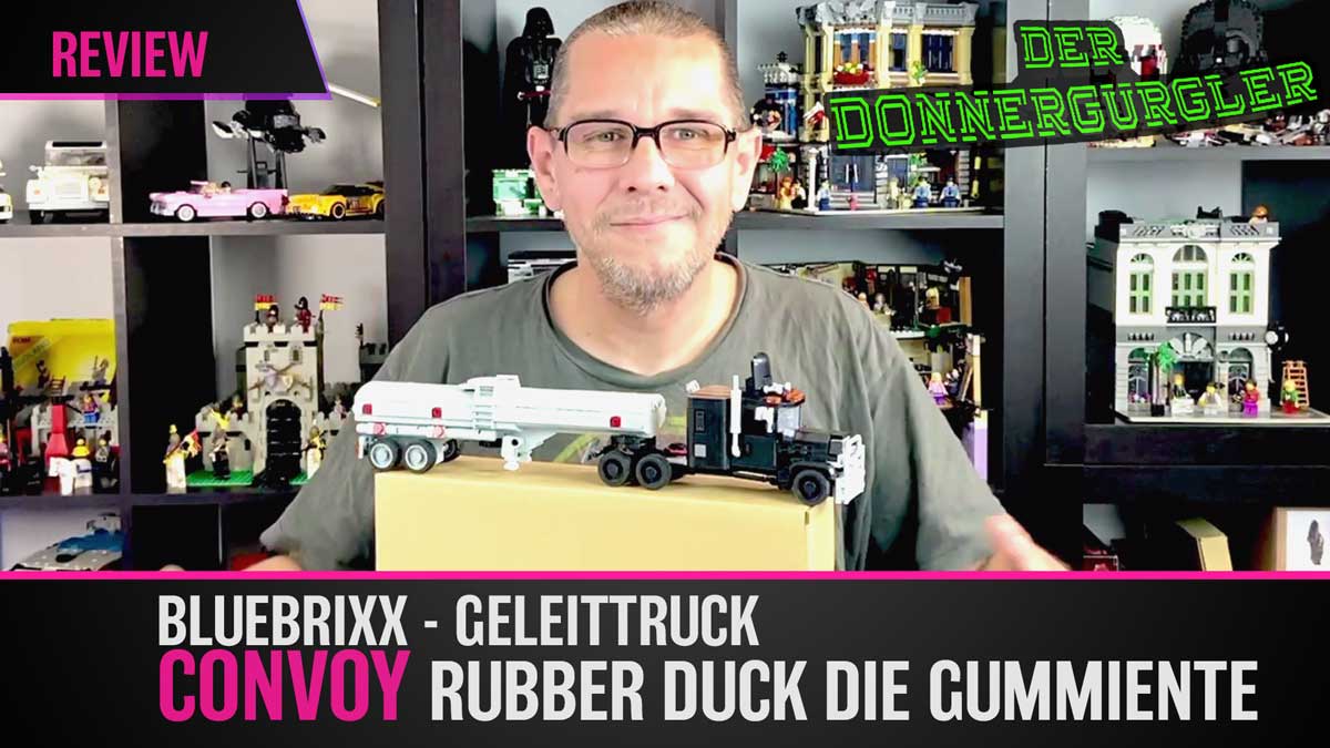 Bluebrixx Special Geleittruck in schwarz - oder doch Convoy - Rubber Duck die Gummiente?